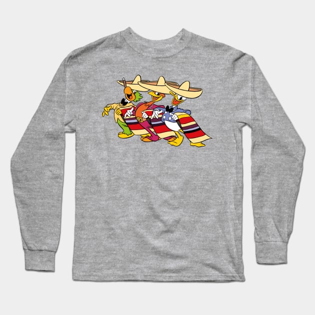 Panchito, Zé carioca and Donald Long Sleeve T-Shirt by jimlev